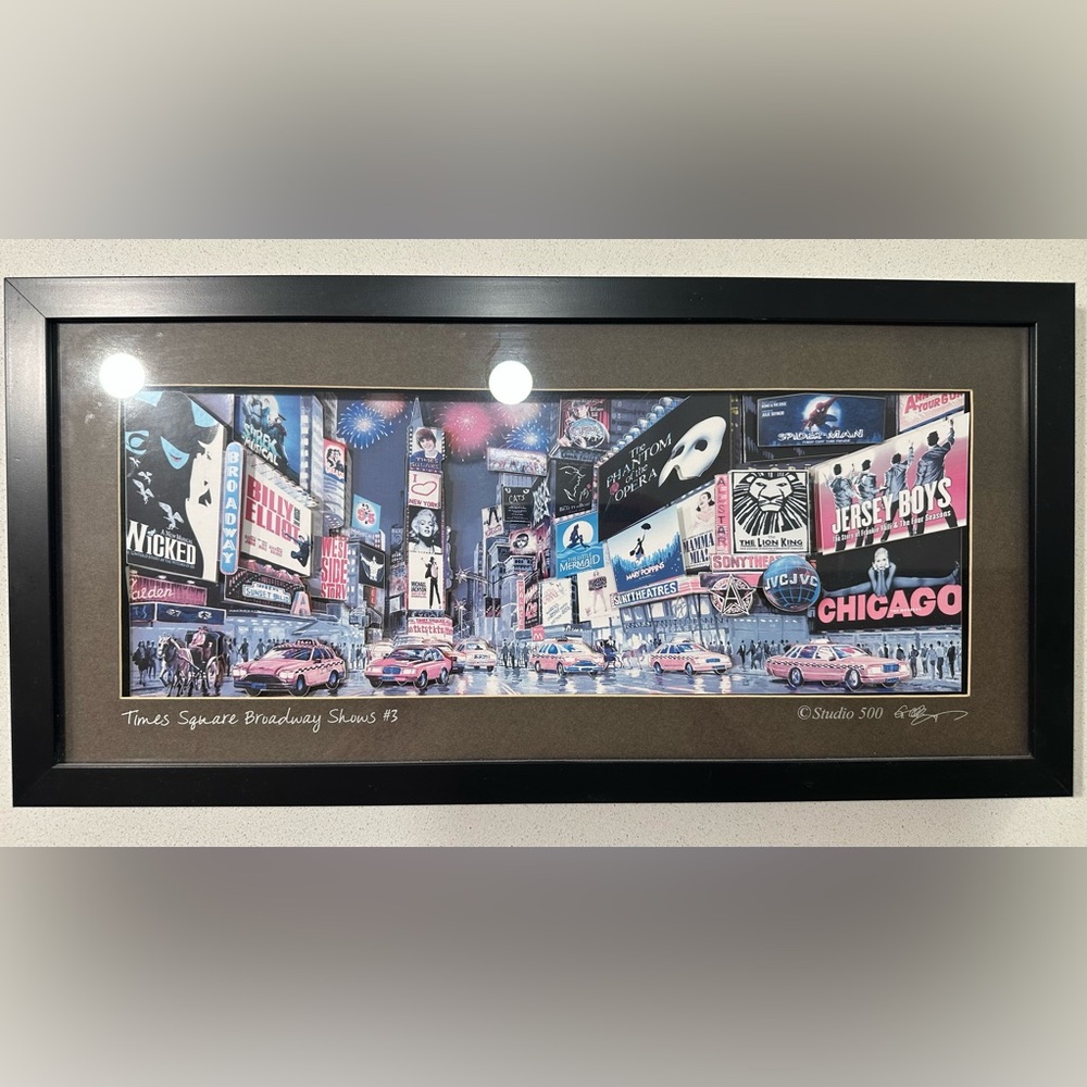 Studio 500 Times Square 3D Framed Paper-cut Art Shadowbox 20.5”x10”.
